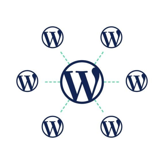 Visuele weergave van een WordPress multisite