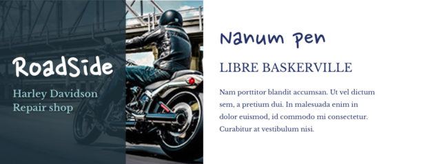 Slechte lettertype combinatie van de Nanum Pen en de Libre Baskerville