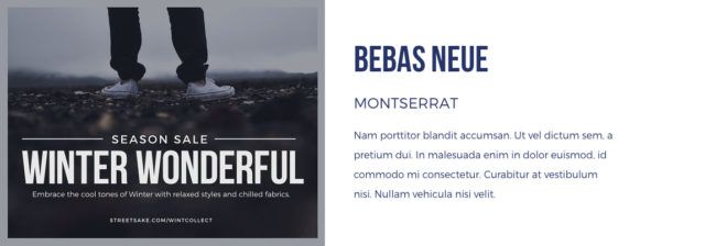 lettertype combinatie Bebas Neue en Montserrat