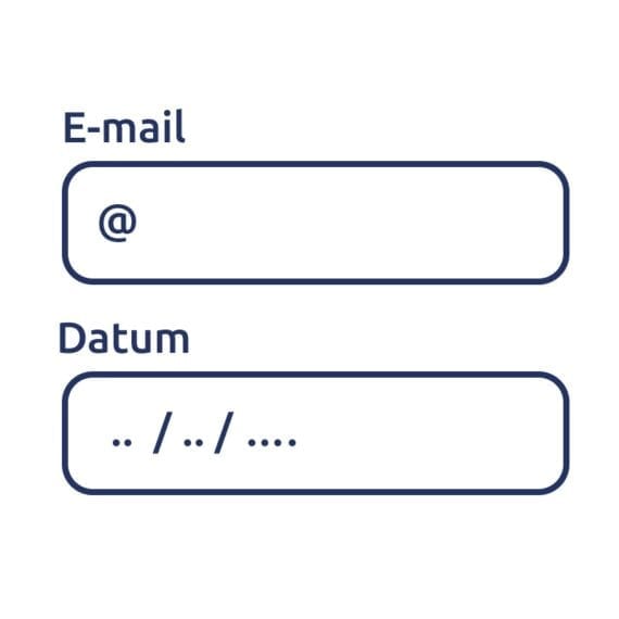 Geef formuliervelden de juiste invoertypes