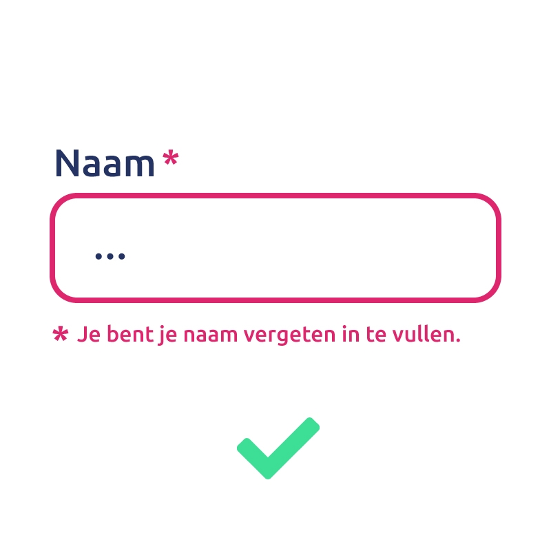 Geef aan waar en waarom formuliervelden onjuist zijn ingevuld