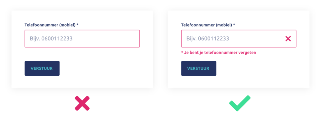 Geef voldoende feedback bij formulieren