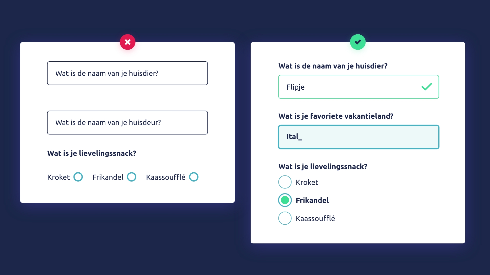 Zorg ervoor dat formulier elementen duidelijke labels bevatten