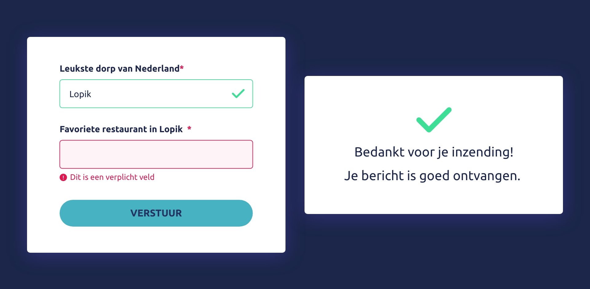 Geef gemakkelijk herkenbare feedback