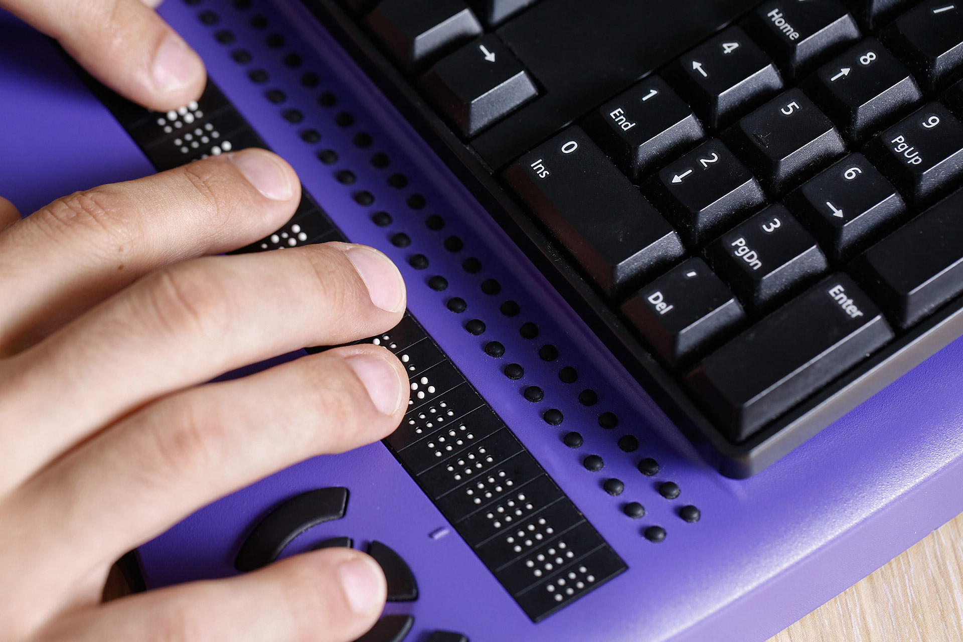 Voorbeeld van een braille display