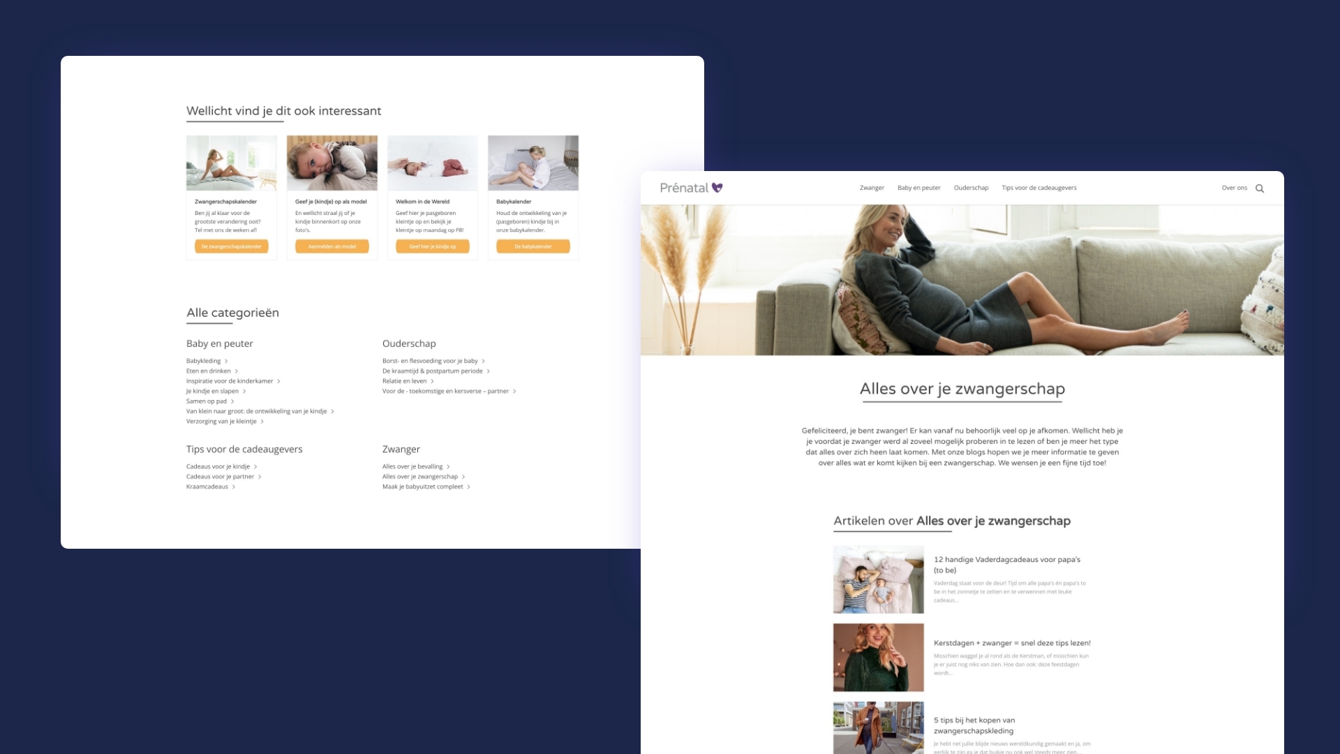 Prenatal Website mockups slide 3