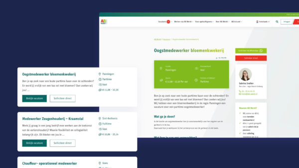 AB werkt vacature pagina met uitgelichte vacatures