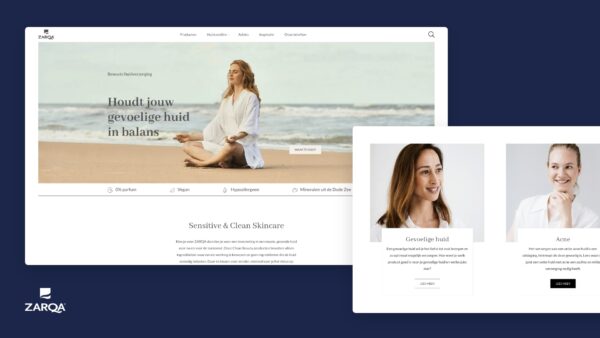 ZARQA Homepage mockup