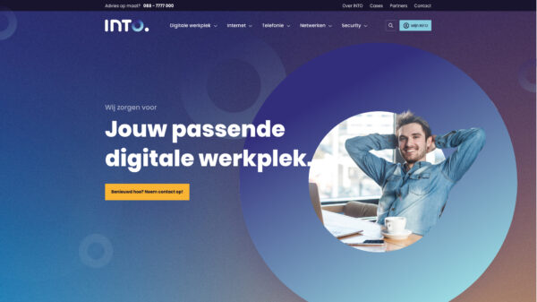 voorbeeld van sterke typografie website van INTO