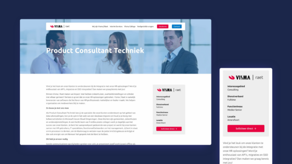 Werken bij Visma Raet vacature detailpagina